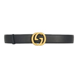 Leather Belt Gold Buckle 40 mm