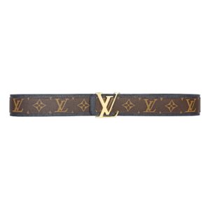 Alternative view of Brown Monogram style Leather Belt Amazing Dark Blue