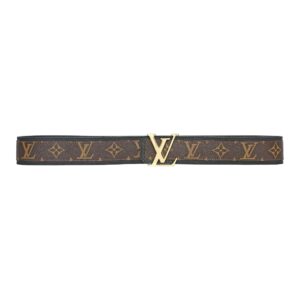 Alternative view of Brown Monogram style Leather Belt Amazing Black
