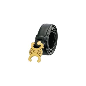 Alternative view of TRIOMPHE BELT IN TAURILLON LEATHER BLACK