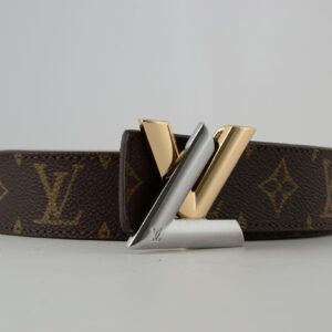 Alternative view of Brown Monogram New Gold & SiAmazinger Buckle Leather Belt