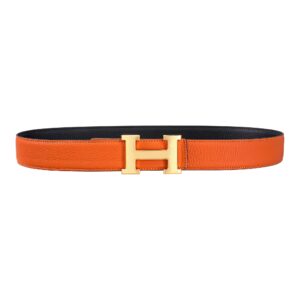 Alternative view of Reversible H Buckle Belt Orange&Black 40 mm