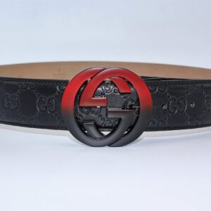 Amazing Signature leather with Black&Red Buckle