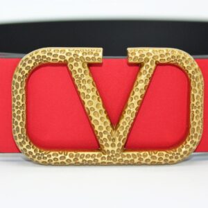 REVERSIBLE V LOGO SIGNATURE BELT IN GLOSSY CALFSKIN 40 MM