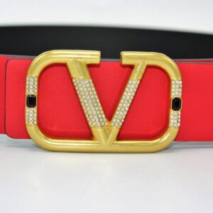 Alternative view of REVERSIBLE V LOGO WITH DIAMOND SIGNATURE BELT IN GLOSSY CALFSKIN 40 MM