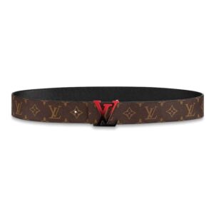 Spray Red Buckle Belt Reversible