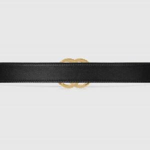 Alternative view of Torchon Double G Buckle Black Leather Belt