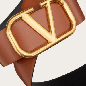 Alternative view of V Gold Buckle Leather Belt 70mm
