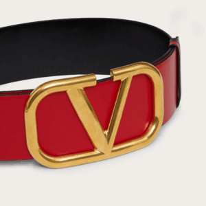 Alternative view of V Gold Buckle Leather Belt 70 cm