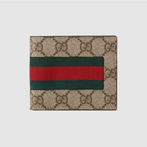 Web GG Beige Supreme &Green/Red Stripe wallet