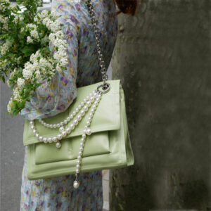 Premium Sense Avocado Green Chain Shoulder Bag