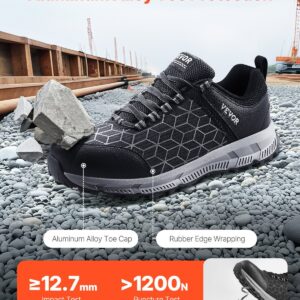 Alternative view of Sicherheitsschuhe Für Herren, EU-Größe 45, Arbeitsschuhe Mit Gepolsterter Zehenpartie, Turnschuhe, Unzerstörbare Sicherheits-Sneaker, Leichte Schuhe Für Die Industrie Und Das Baugewerbe, Schwarz